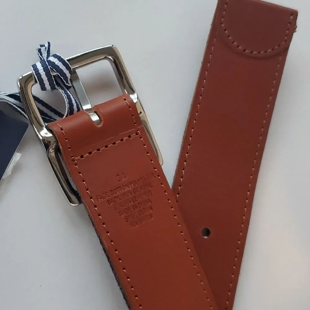 NWT VINEYARD VINES NAVY BLUE LEATHER REVERSIBLE MEN'S BELT SIZE 34
